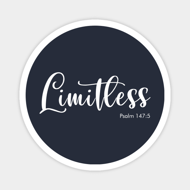 Limitless, Psalm 147:5, Bible Verse Magnet by Terry With The Word